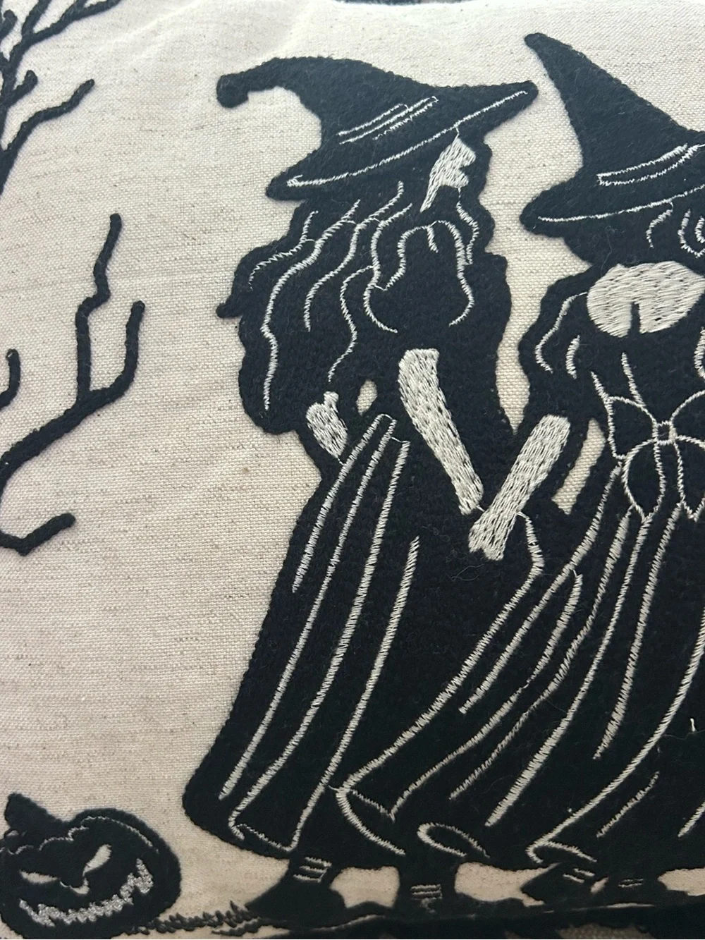 “New” Gilded Grim Ire Spooky Sisters Halloween Decorative Pillow